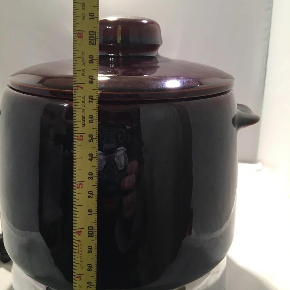 Vintage stoneware fondue pot